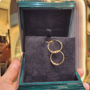 گوشواره حلقه ای توپی طلا کد 15519