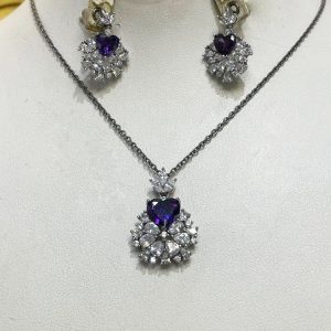سرویس جواهر نقره نگین اتمی درجه AAA کد 15594