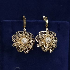 گوشواره نقره فیوژن گلد 15615
