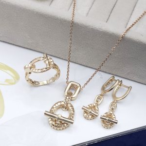 نیمست نقره هرمس روکش طلا زرد کد 15612