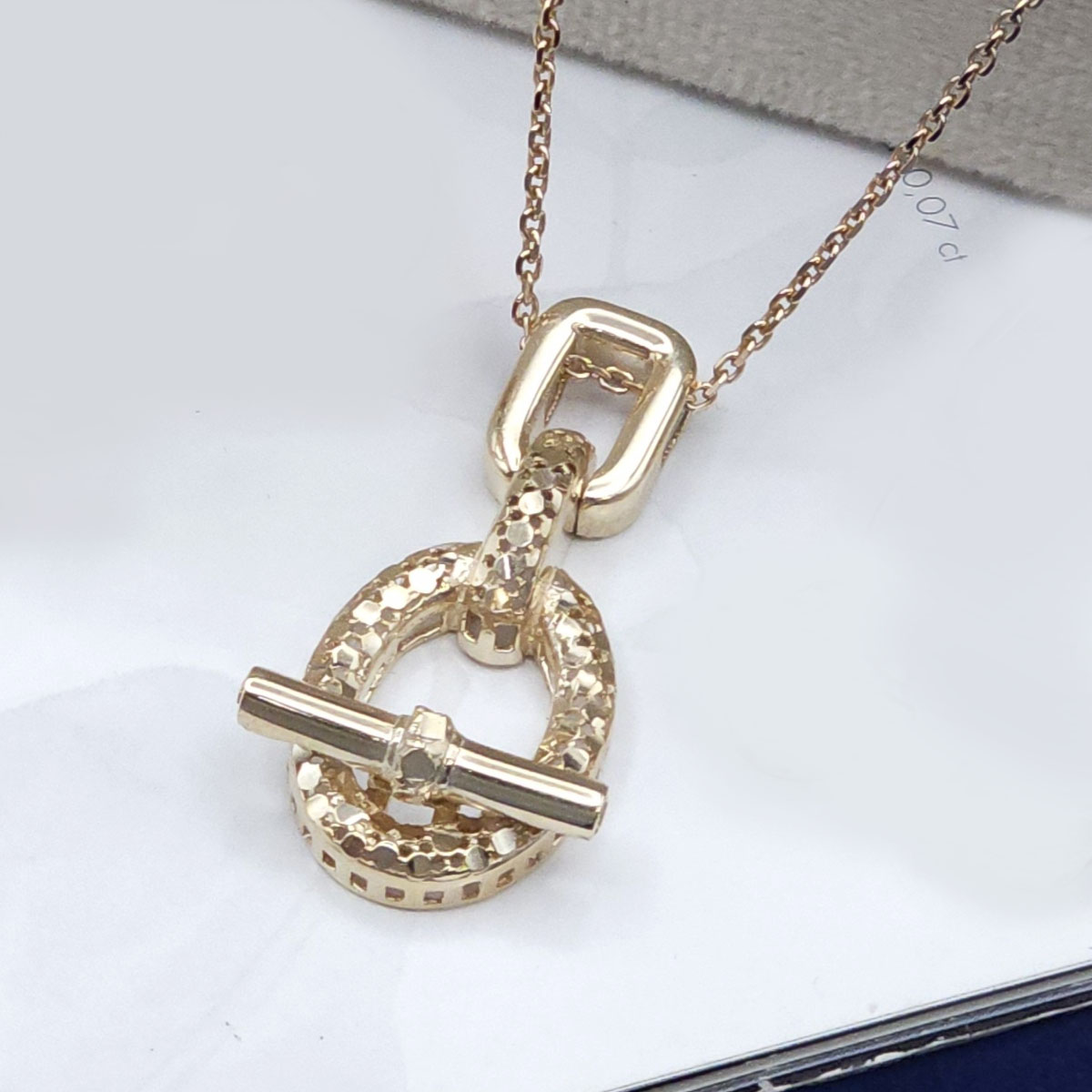 گردنبند از نیمست نقره هرمس Hermès روکش طلا زرد کد 15612