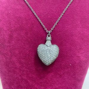 پلاک نقره جواهری مدل قلب کد 15574