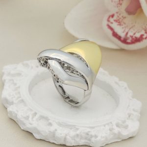 انگشتر زنانه پارلا نقره آبکاری رودیوم گلد کد 15608