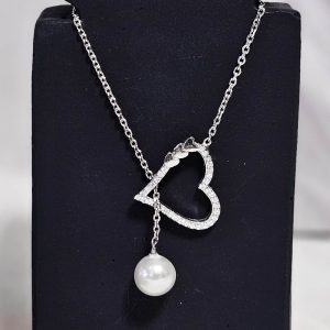 پلاک نقره زنجیری مروارید کد 15583