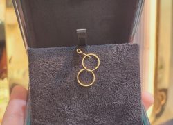 گوشواره حلقه ای کوچک طلا کد ۱۵۶۱۳