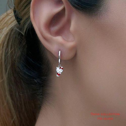 گوشواره های حلقه ای آویز نقره عیار ۹۲۵ - 3