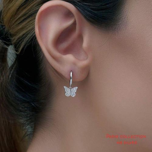 گوشواره های حلقه ای آویز نقره عیار ۹۲۵ - 4