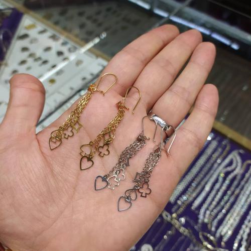 گوشواره نقره روکش طلا سفید و زرد