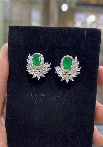 گوشواره سنگ دابلت جواهری کد 14590