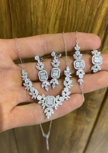 سرویس نقره طرح طلا جواهر کد 14502