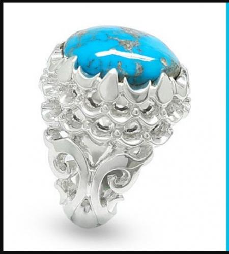 انگشتر نقره مردانه فیروزه نیشابور