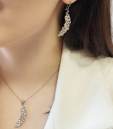 نیم ست تراش نقره روکش طلا