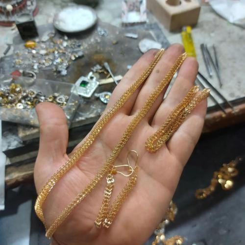 ساخت سفارشی سرویس طرح طلا تافته نقره روکش طلا زرد